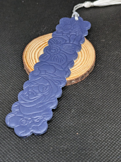 Navy Floral Bookmark