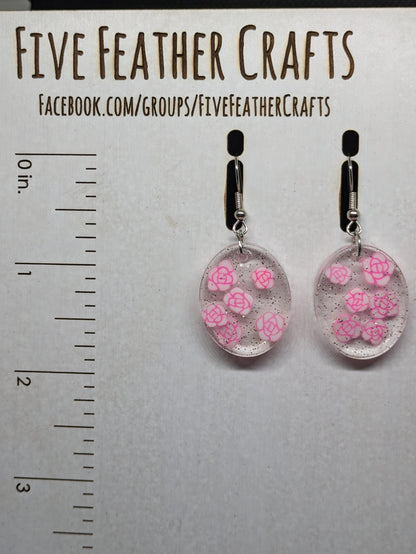 Pink Floral Dangles