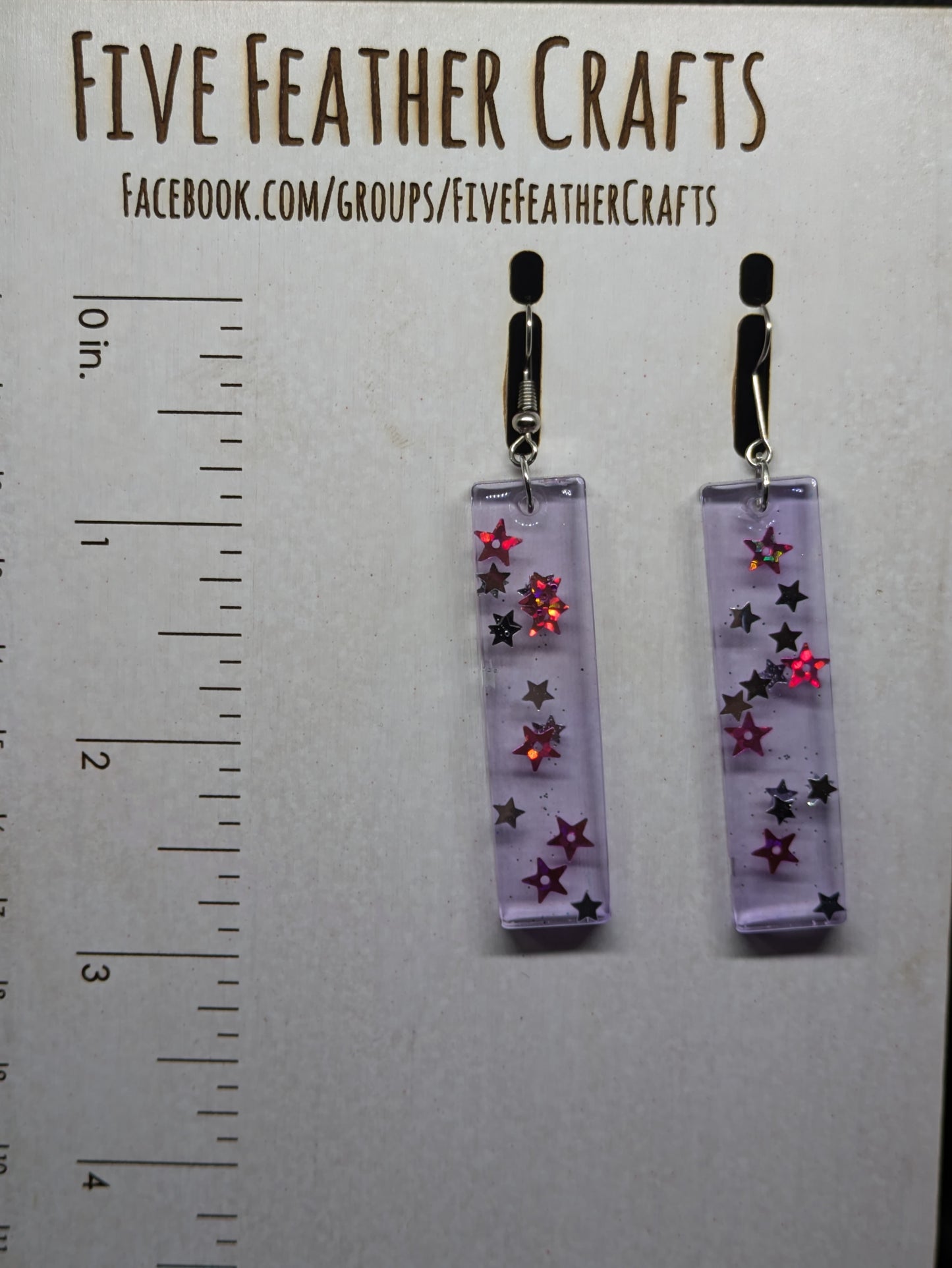 Rectangular Star Dangle Earrings