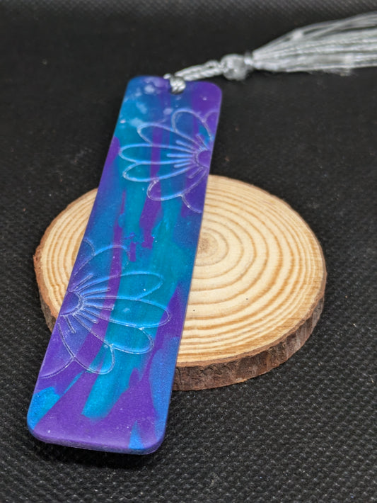 Purple and Blue Floral Bookmark