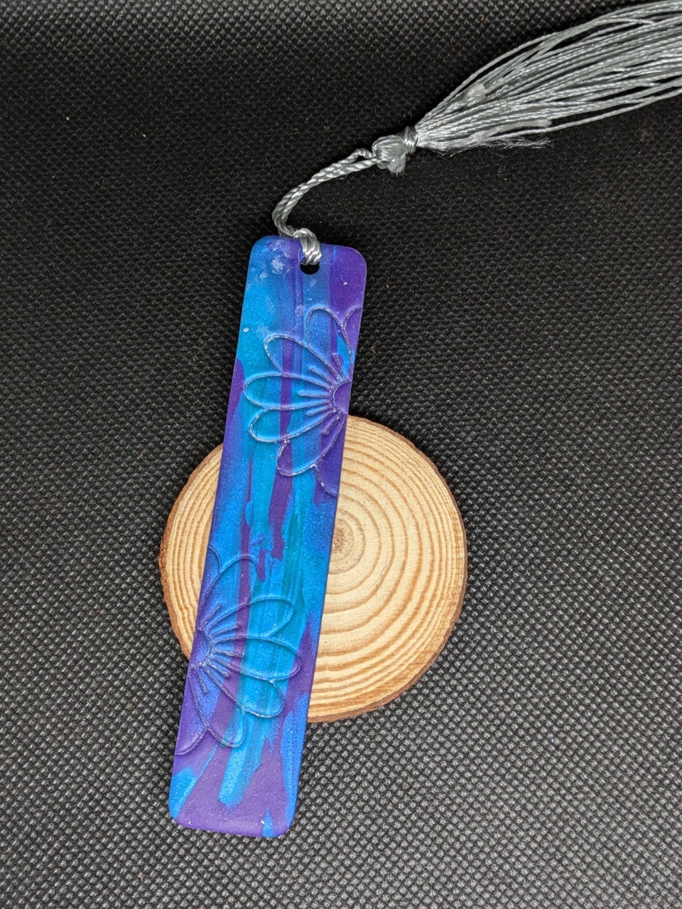 Purple and Blue Floral Bookmark