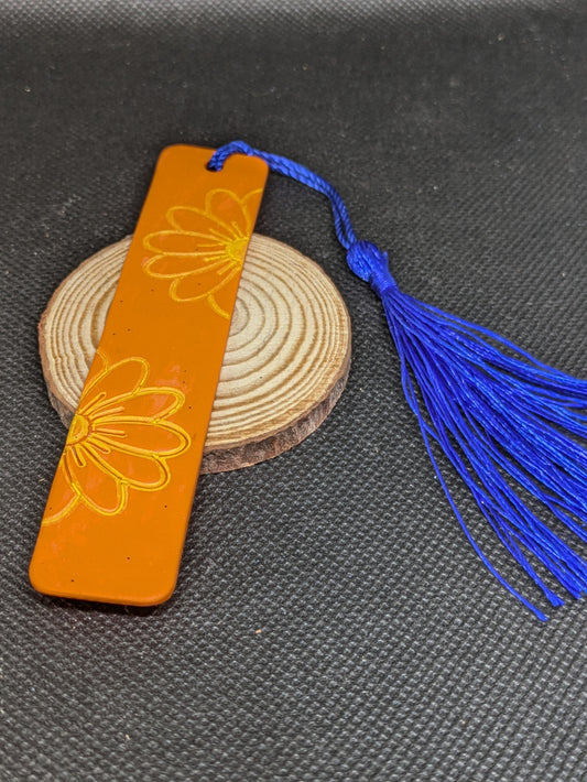 Orange Floral Bookmark