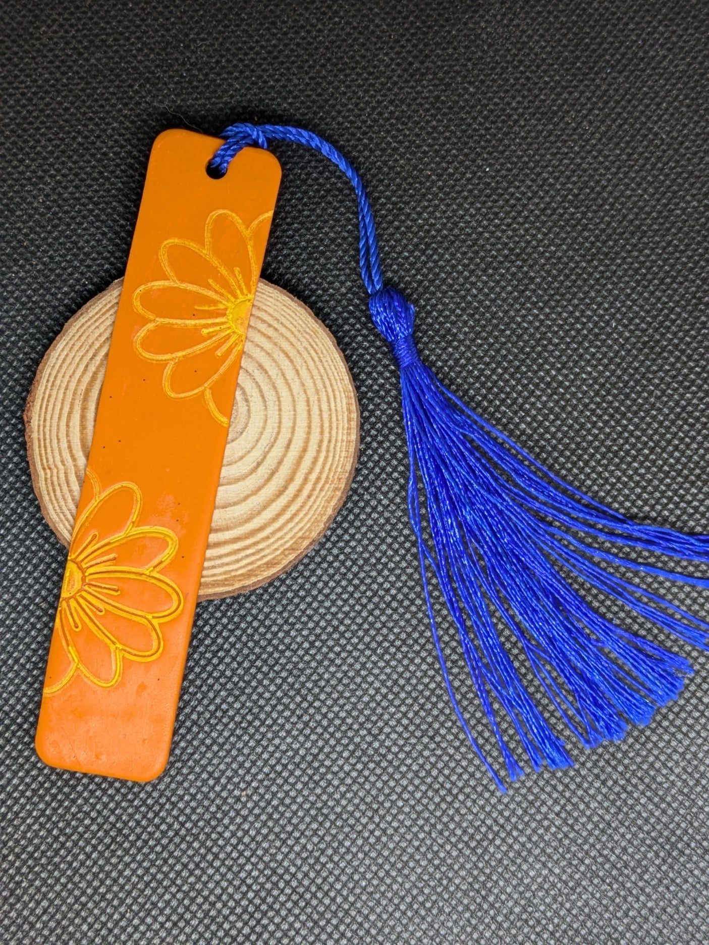 Orange Floral Bookmark