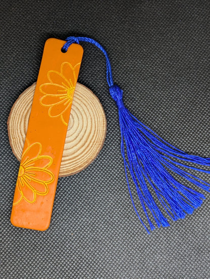 Orange Floral Bookmark