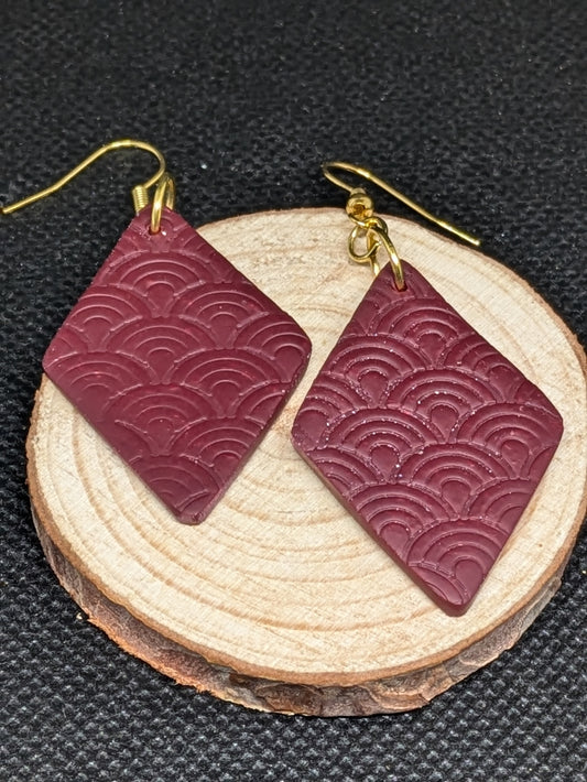 Maroon Diamond Dangles