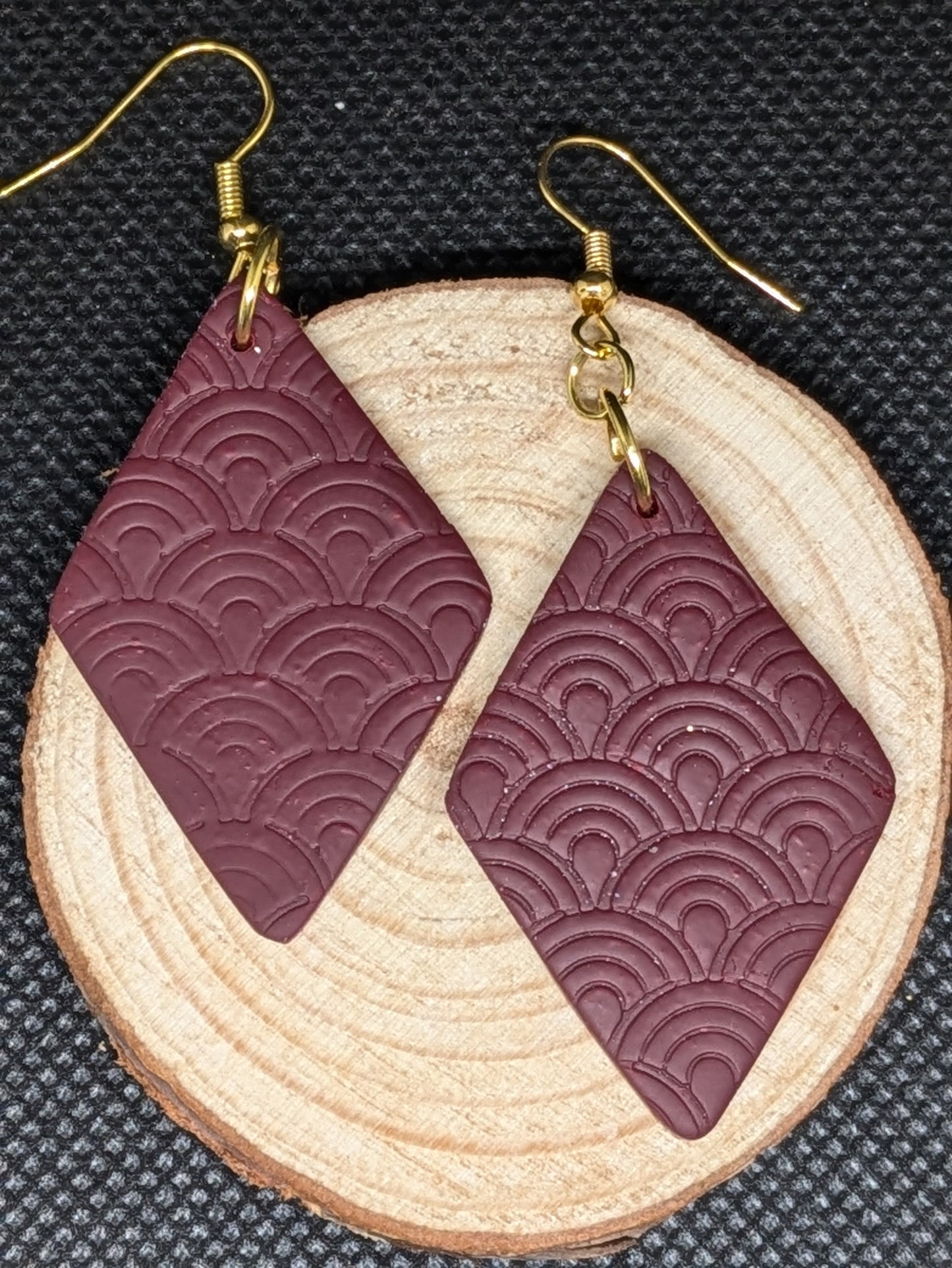 Maroon Diamond Dangles