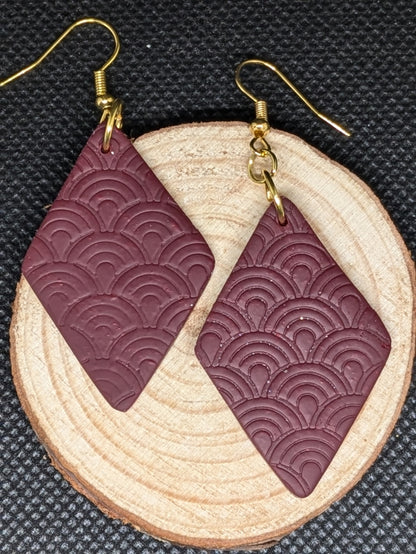 Maroon Diamond Dangles