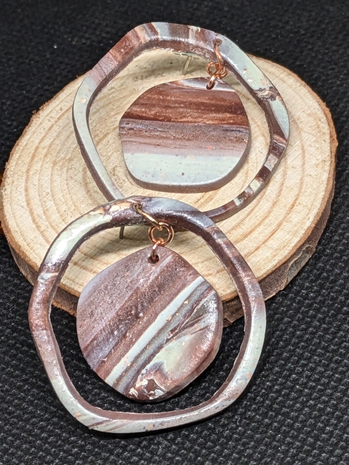 Irregular Double Circle Studs