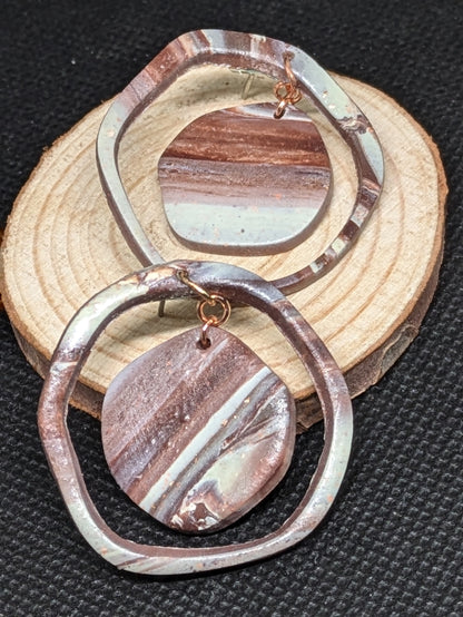 Irregular Double Circle Studs