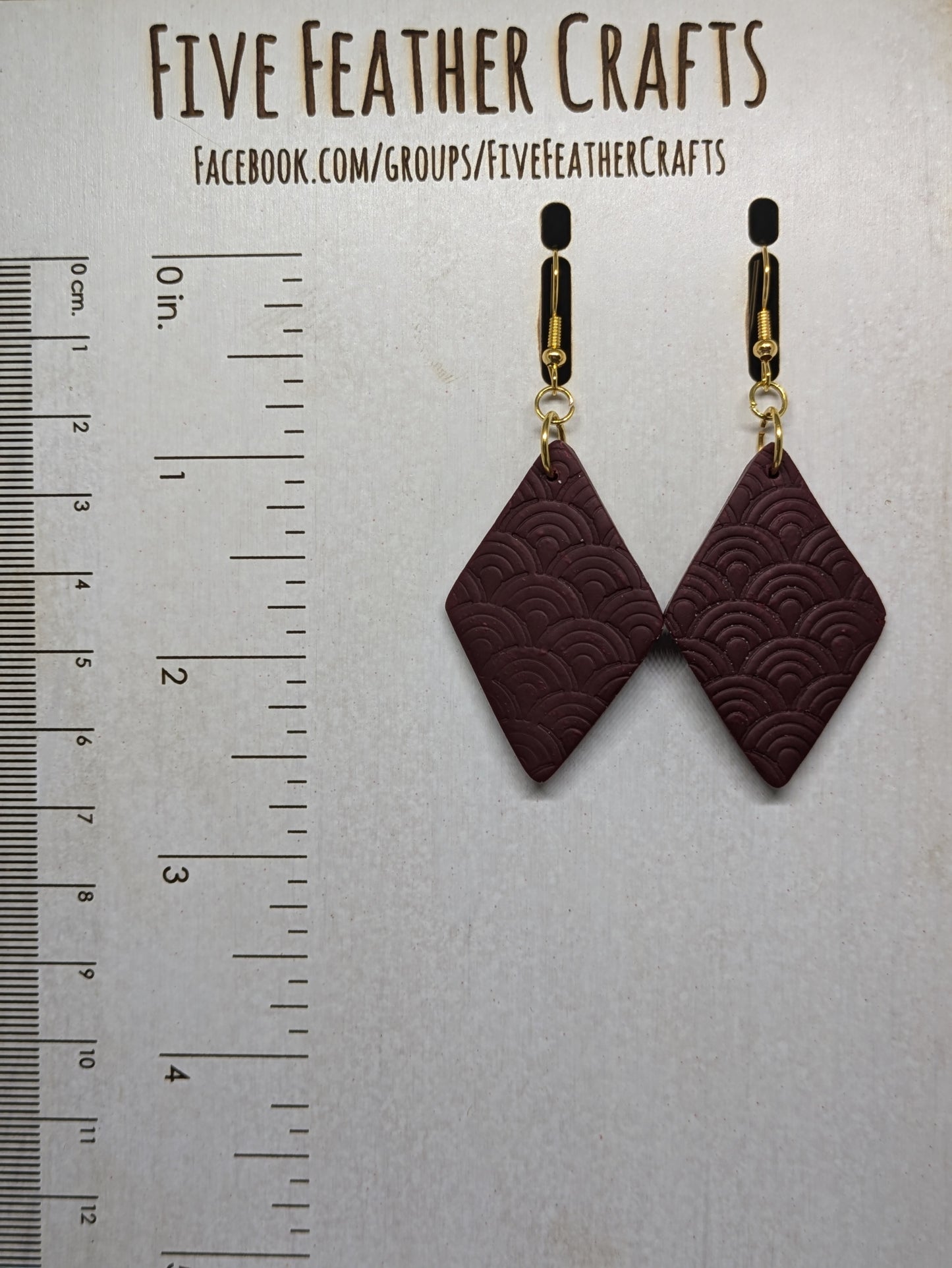 Maroon Diamond Dangles