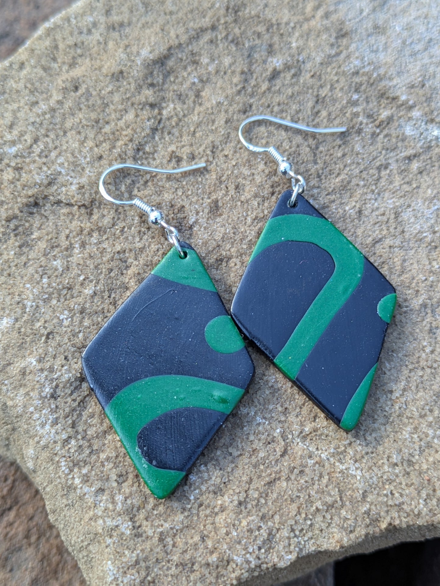 Modern Green and Black Dangles