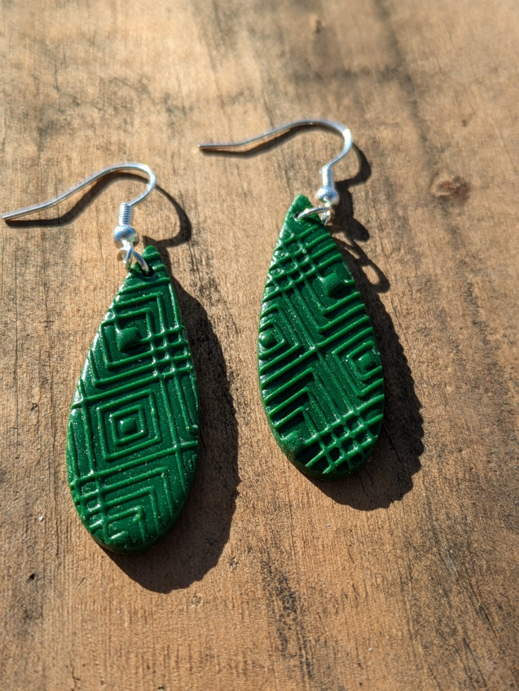 Green Patterned Dangles