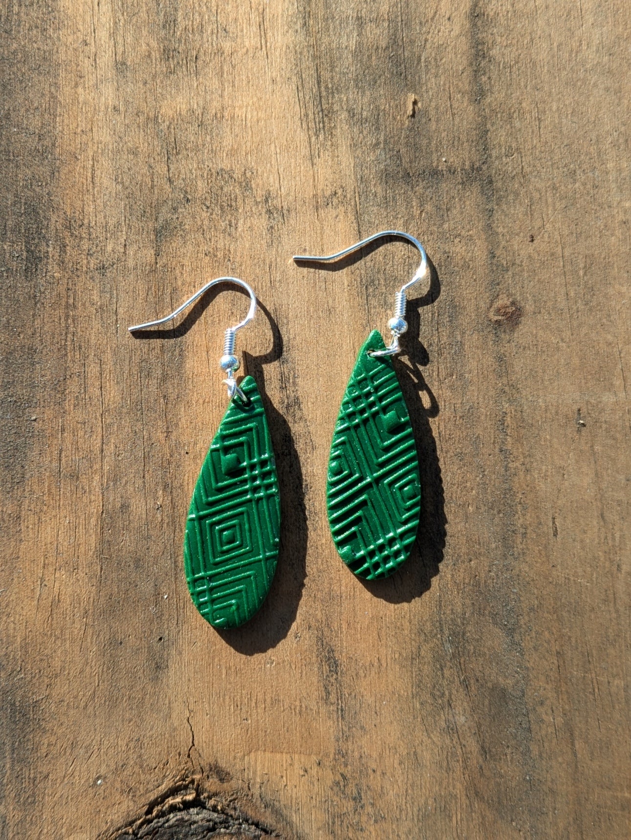 Green Patterned Dangles