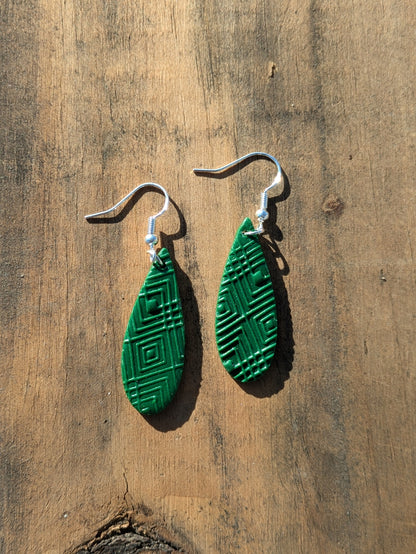 Green Patterned Dangles