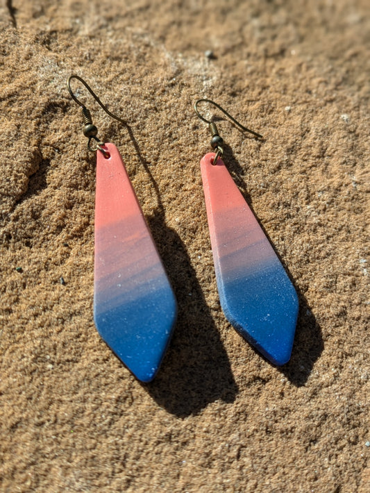 Salmon to Blue Ombre Dangles