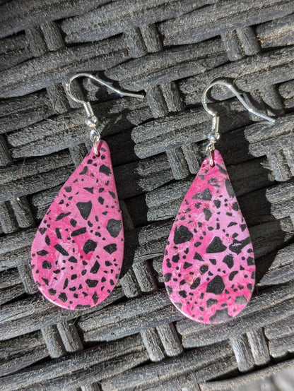 Purple and Pink Faux Cheetah Dangles