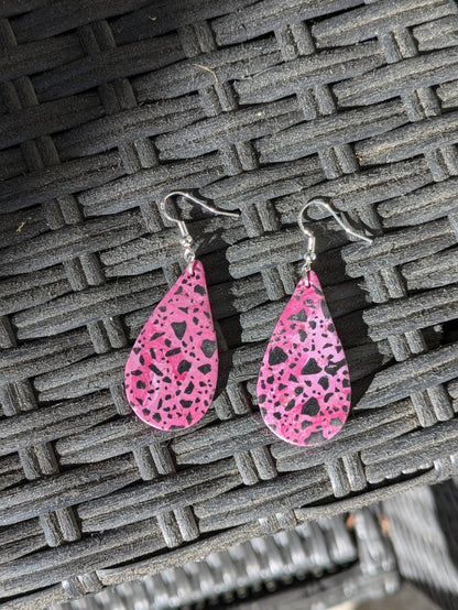 Purple and Pink Faux Cheetah Dangles