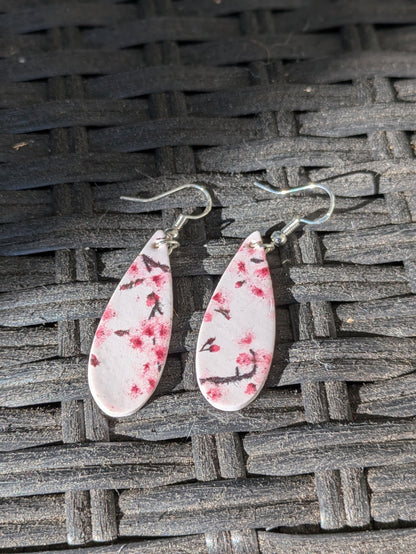 Cherry Blossom Thin Teardrop Dangles