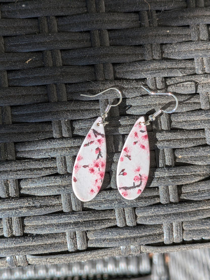 Cherry Blossom Thin Teardrop Dangles