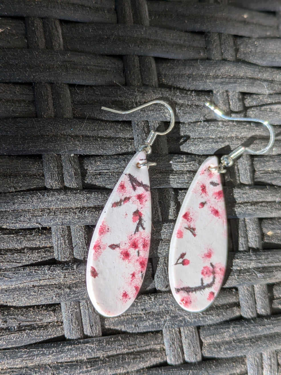 Cherry Blossom Thin Teardrop Dangles