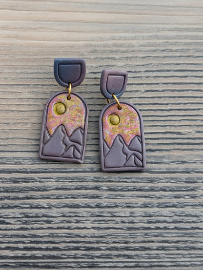 Mountain Sunset Stud Dangles