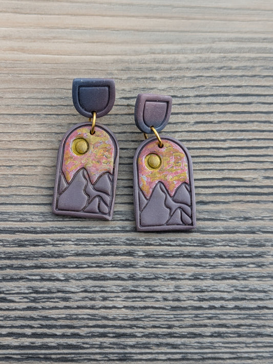 Mountain Sunset Stud Dangles