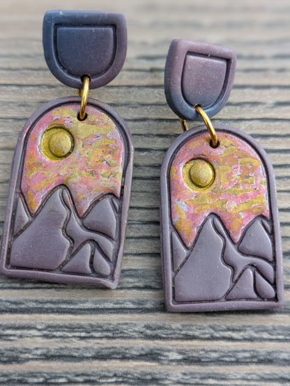 Mountain Sunset Stud Dangles