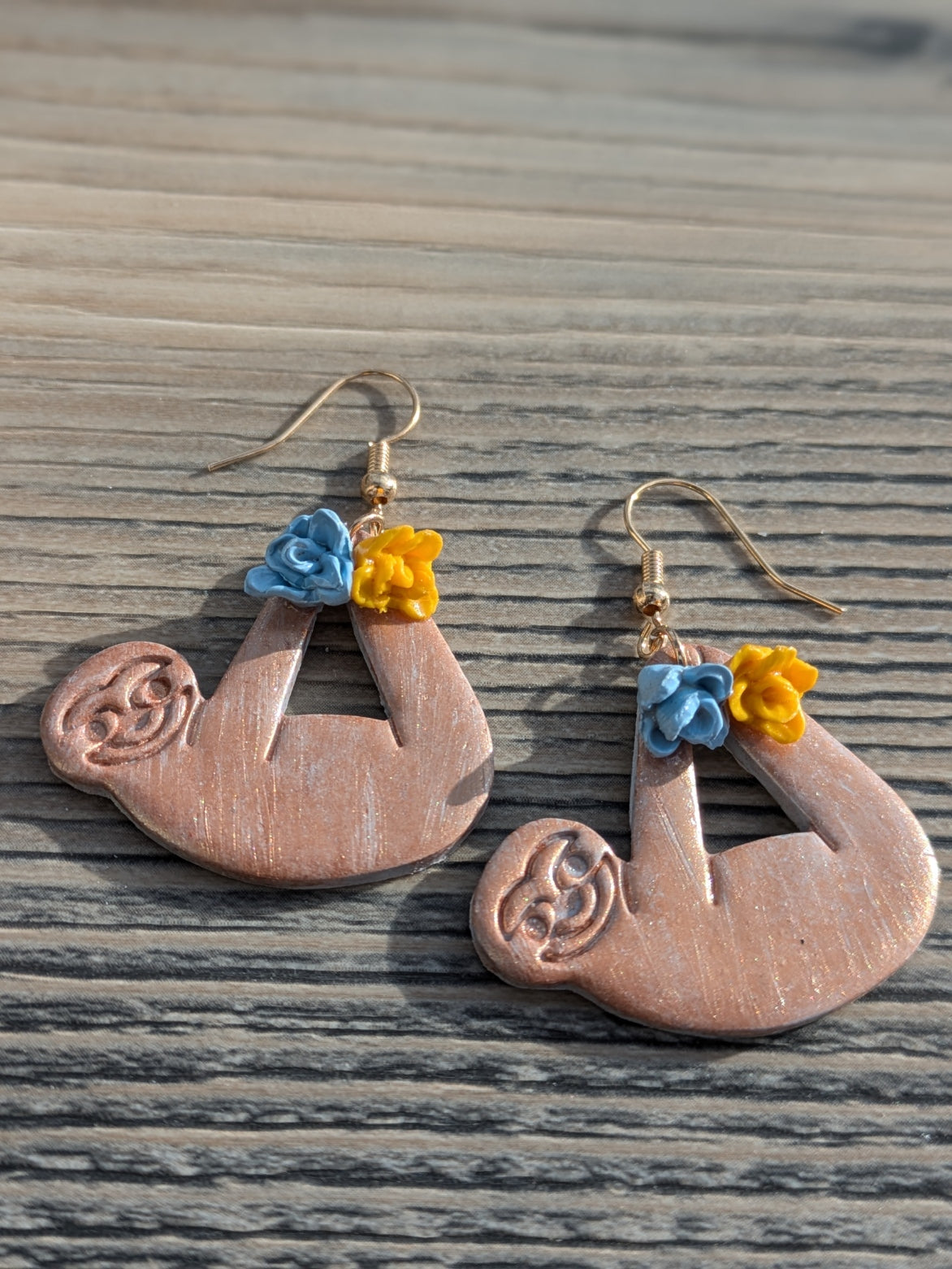 Sloth Floral Dangles