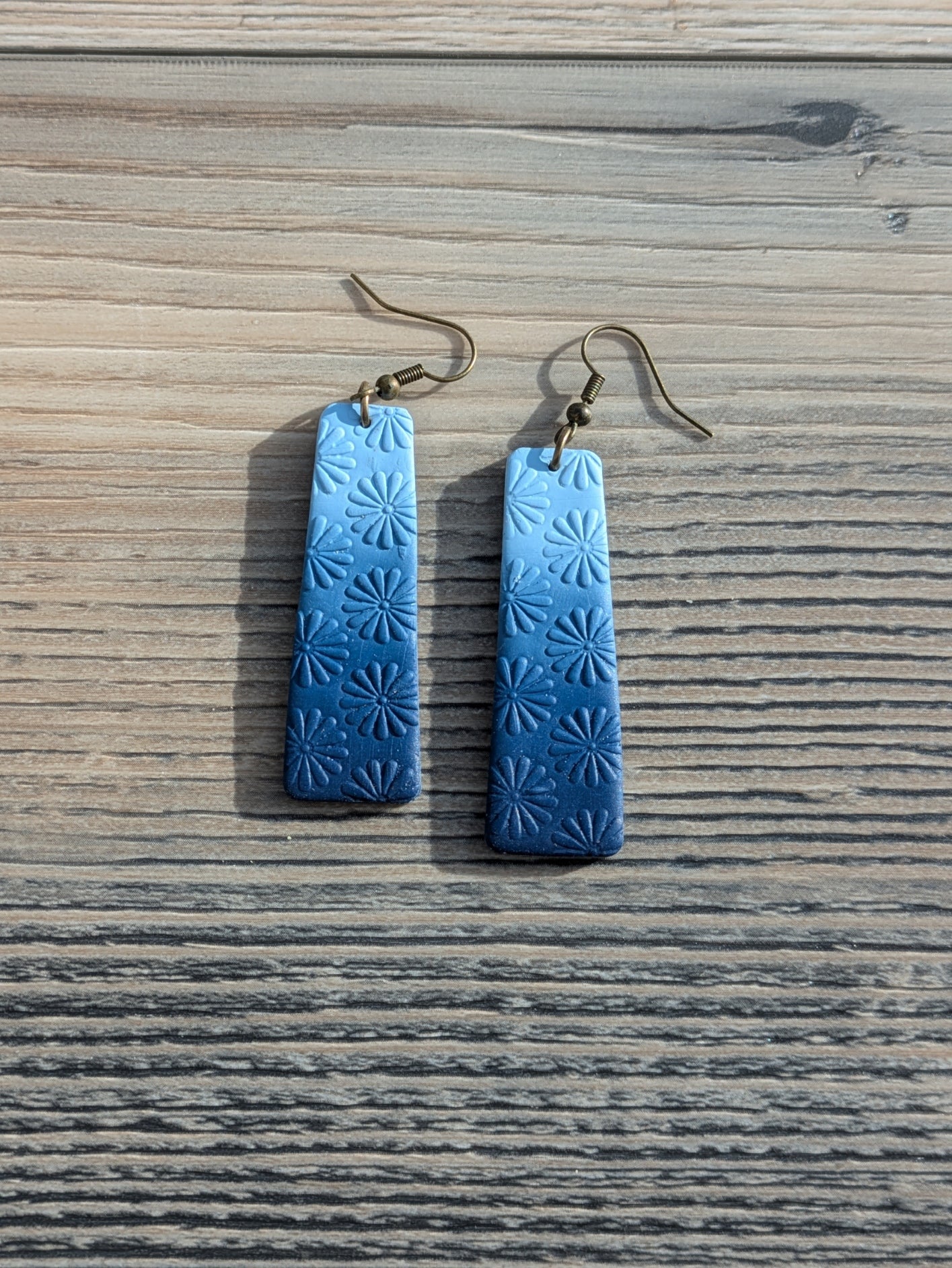 Blue Ombre Floral Dangles