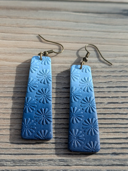 Blue Ombre Floral Dangles