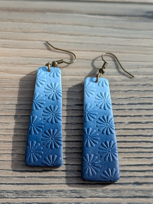 Blue Ombre Floral Dangles