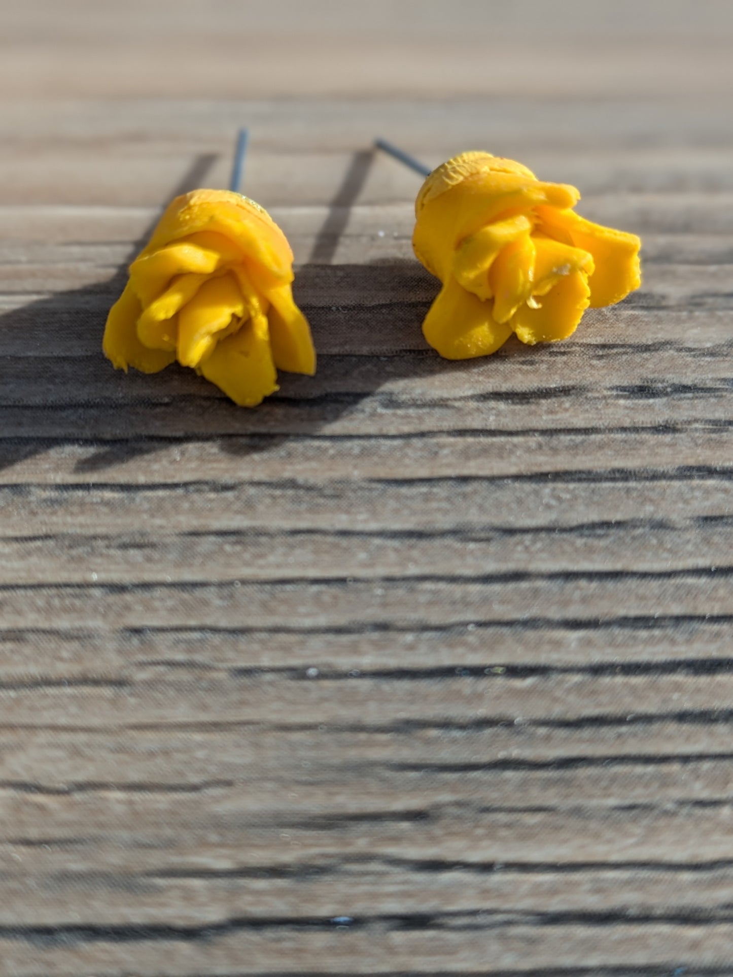 Yellow Rose Studs