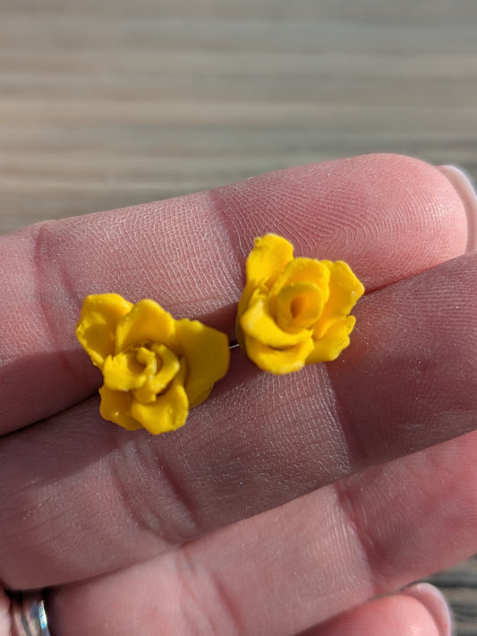 Yellow Rose Studs