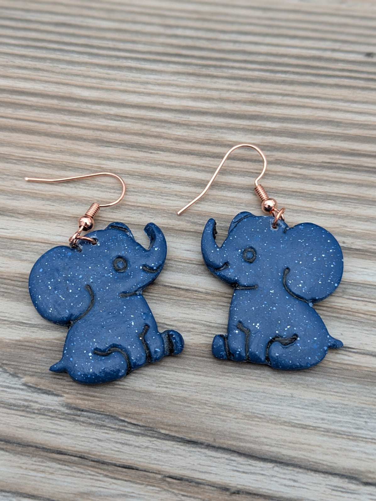 Navy Elephant Dangles