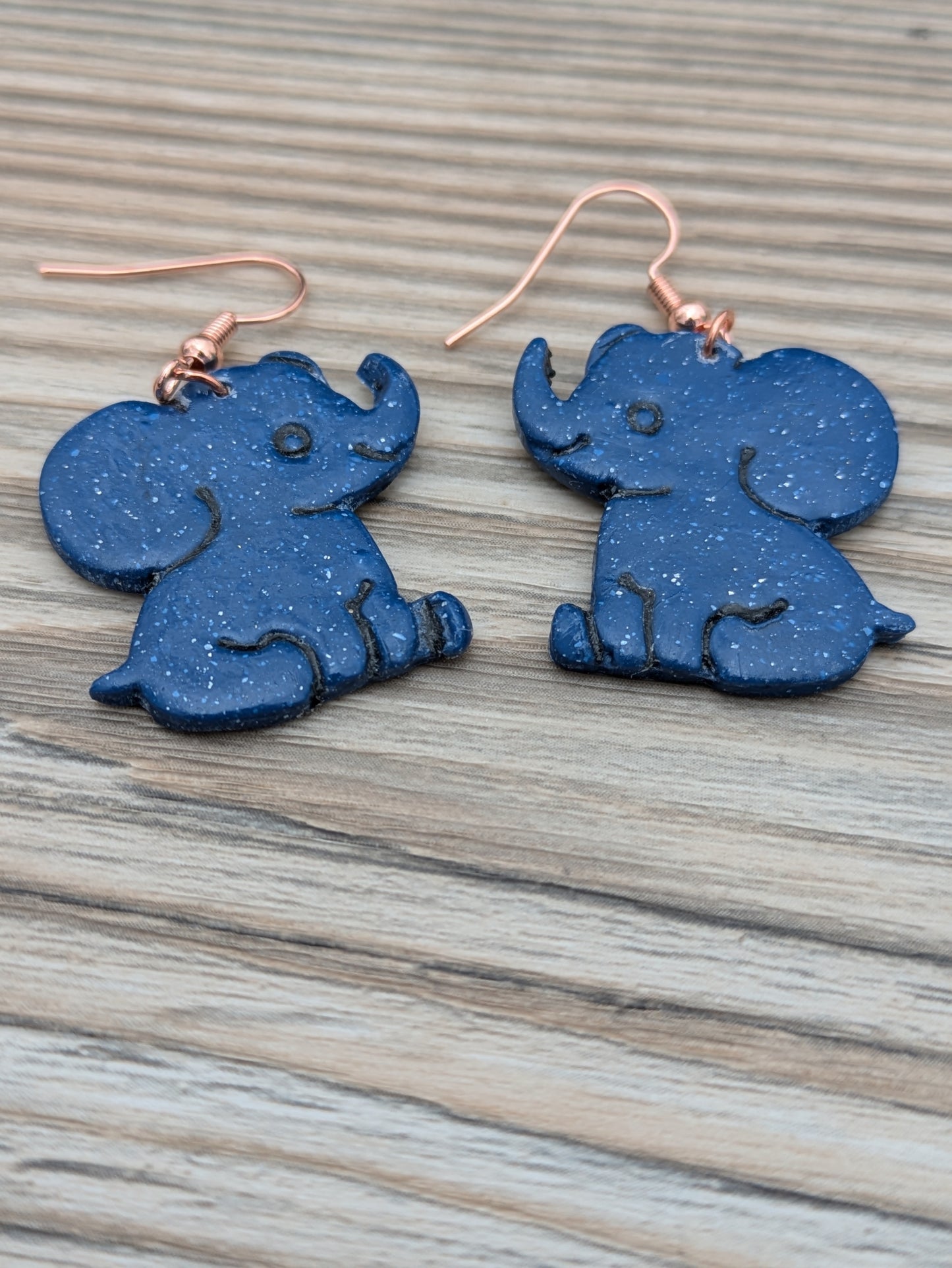 Navy Elephant Dangles