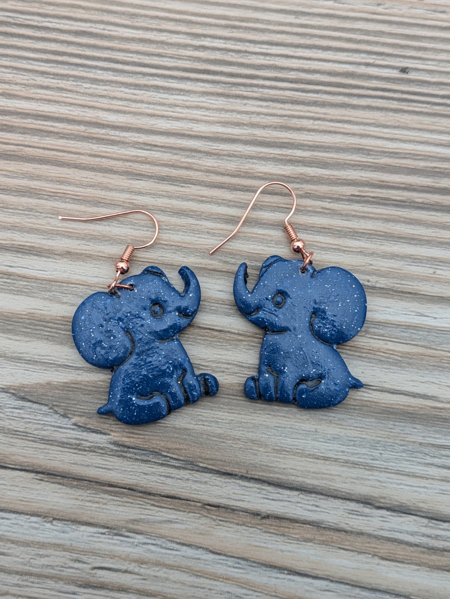 Navy Elephant Dangles