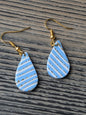 Light Blue and White Teardrop Dangles