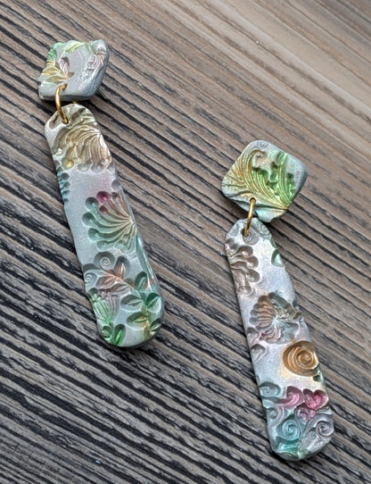 Floral Textured Stud Dangles