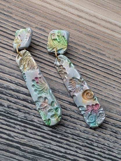 Floral Textured Stud Dangles