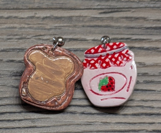 Peanut Butter and Jelly Stud Dangles