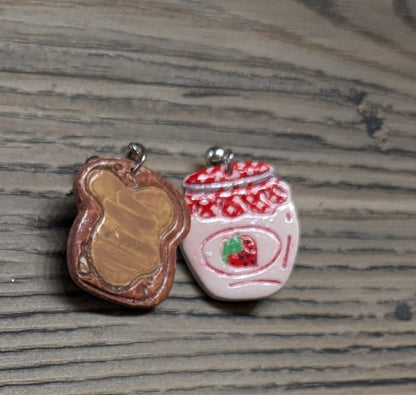 Peanut Butter and Jelly Stud Dangles