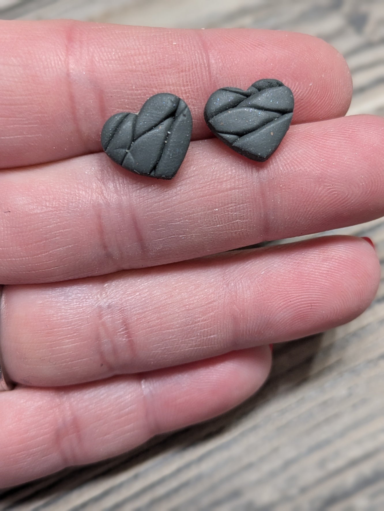 Knit Heart Studs