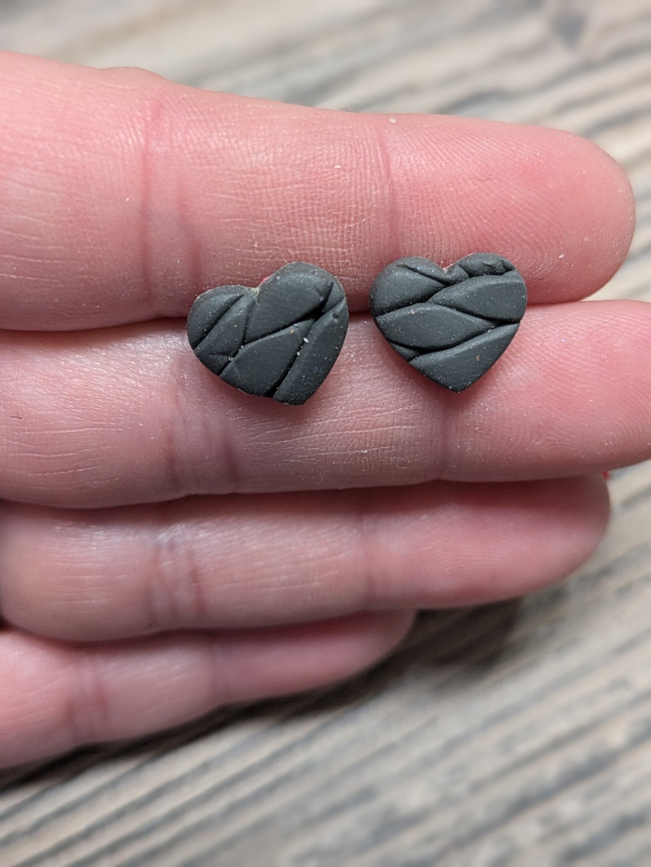Knit Heart Studs