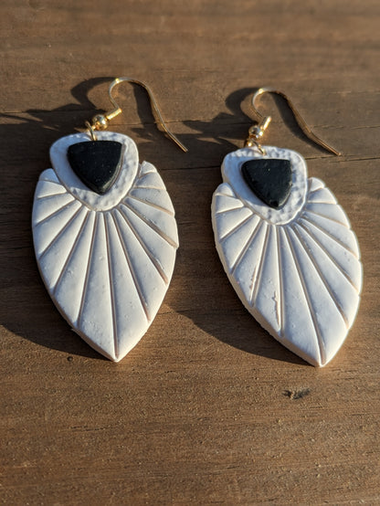 Arrowhead Dangles - White with Black