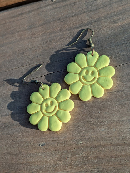 Happy Face Floral Dangles