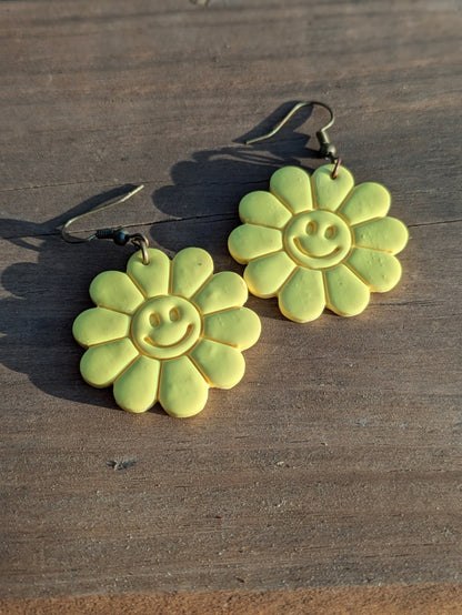 Happy Face Floral Dangles