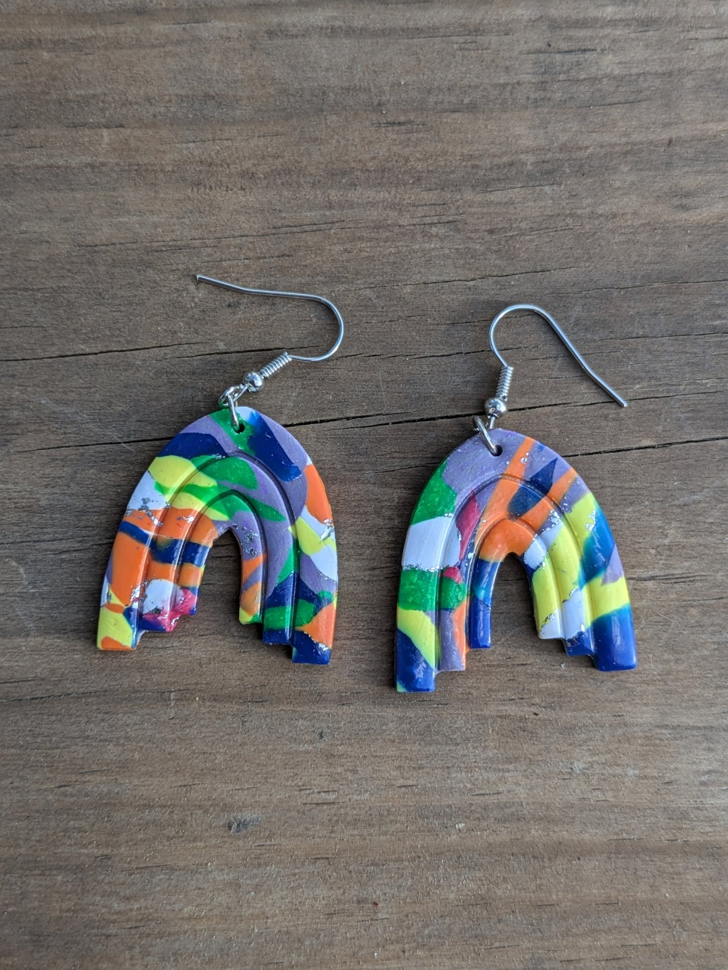 Rainbow Swirl Arch Dangles