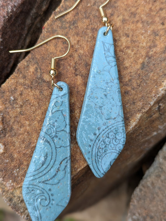 Flower Mandala Print Dangles