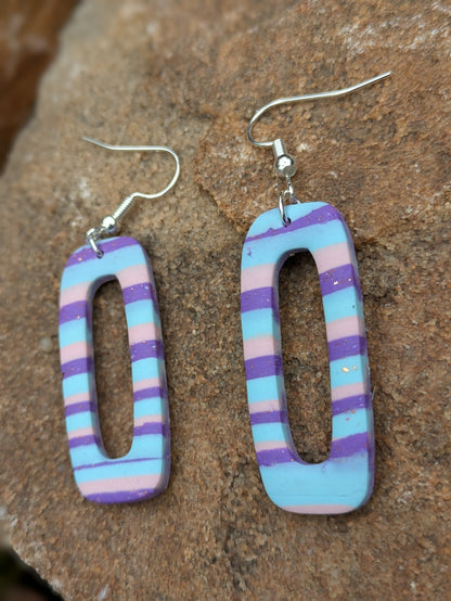 Striped Open Rectangle Dangles