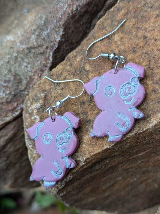 Pink Pig Dangles